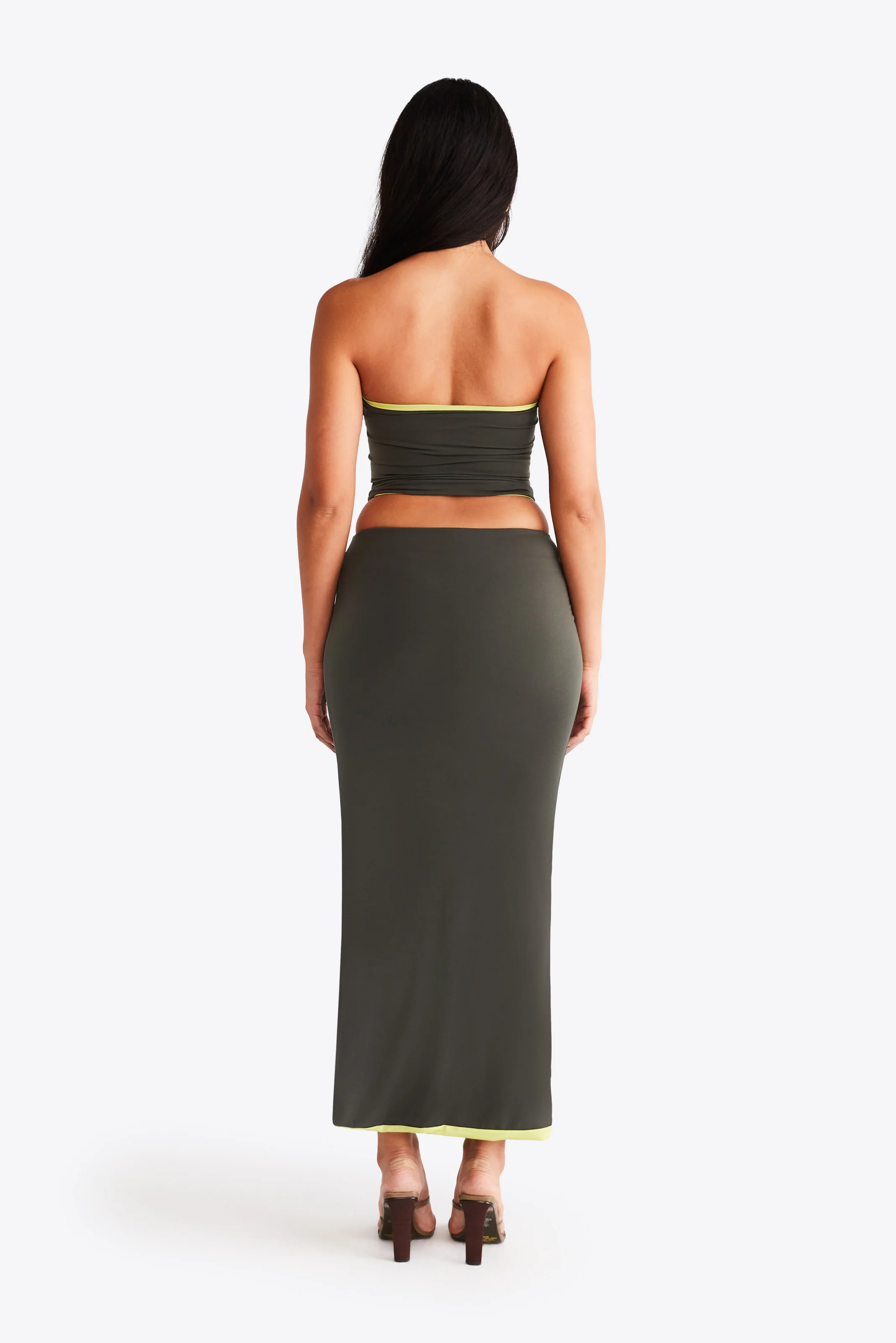 Nova Skirt - Khaki and Lime - Image 5
