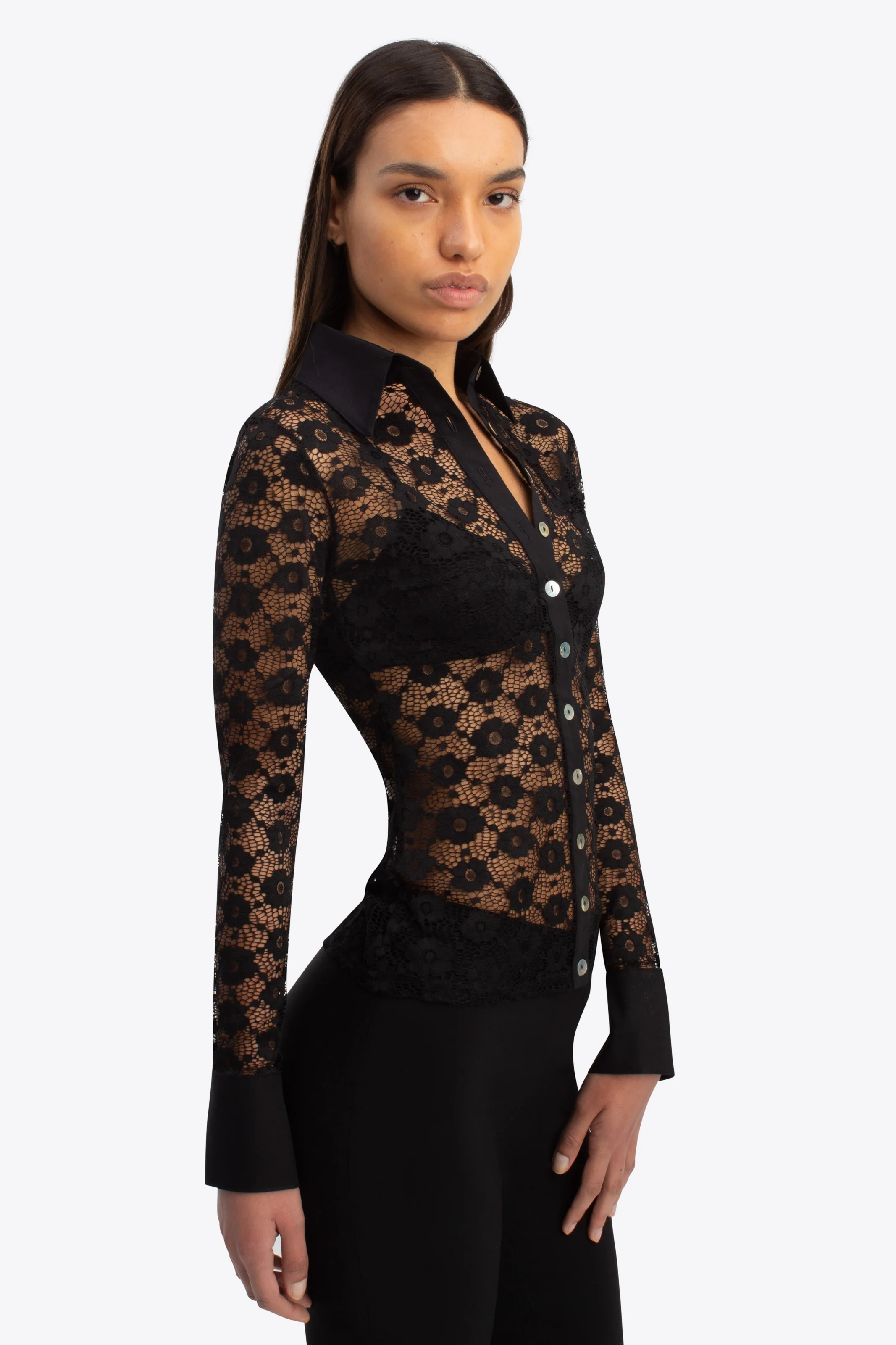 Sienna Shirt - Black Lace - Image 3